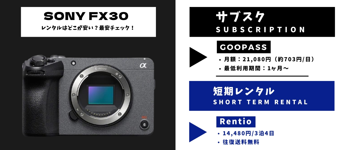 FX30レンタル 最安