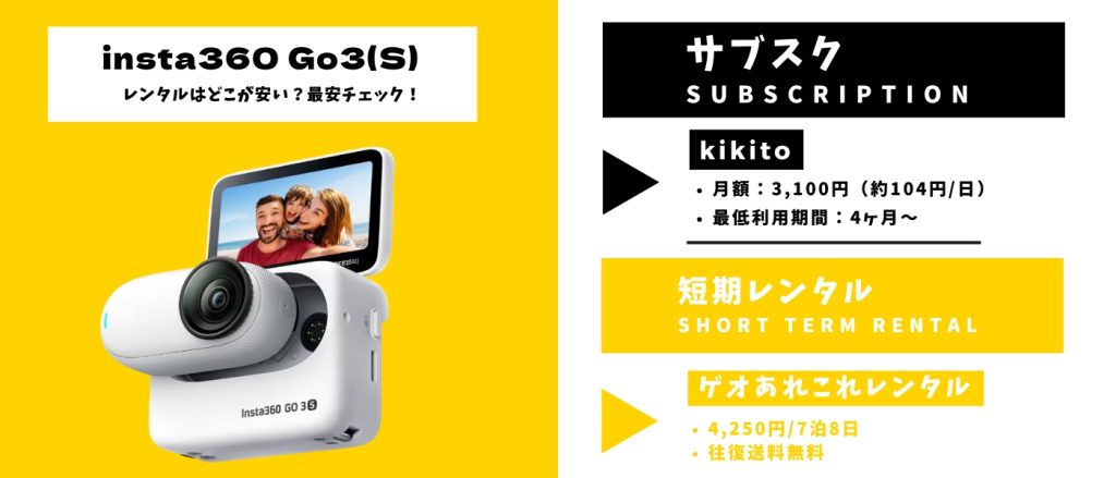 Insta360-GOレンタル 最安