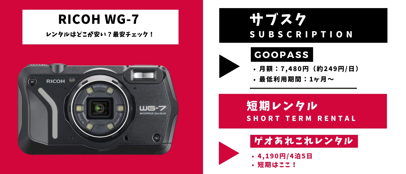 RICOH WG-7レンタル最安