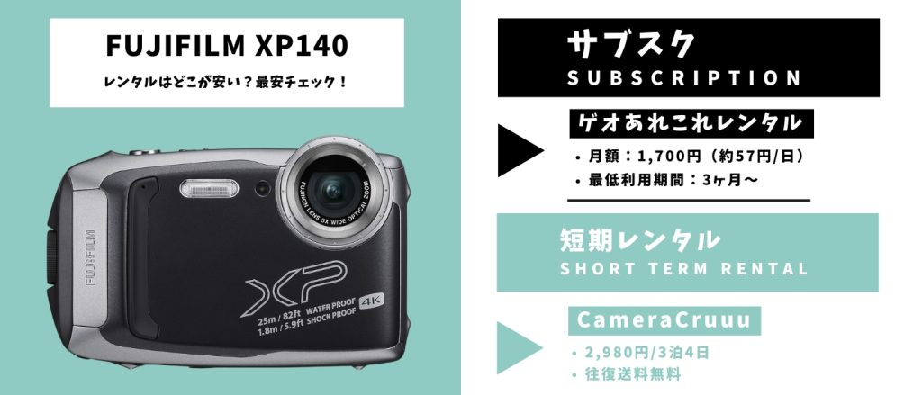 FUJIFILM XP140レンタル 最安