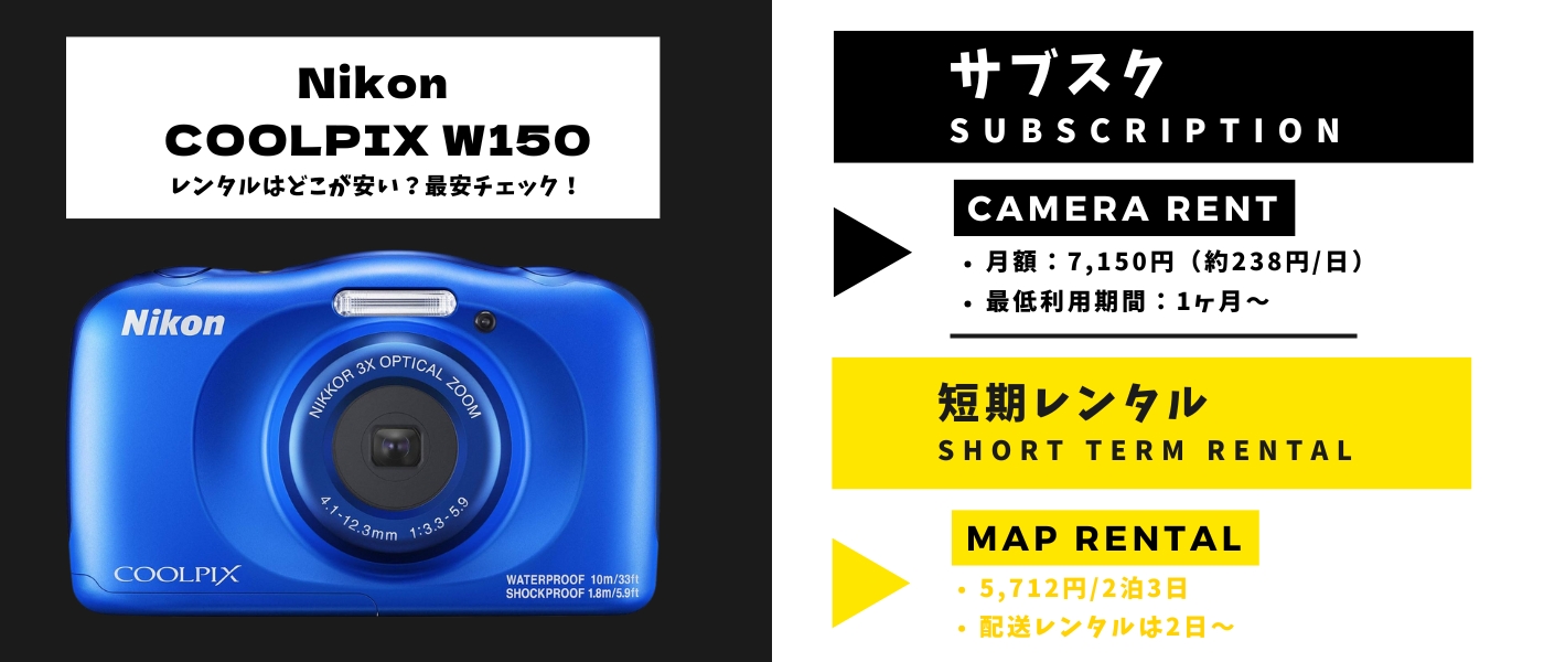 Nikon COOLPIX W150 レンタル最安