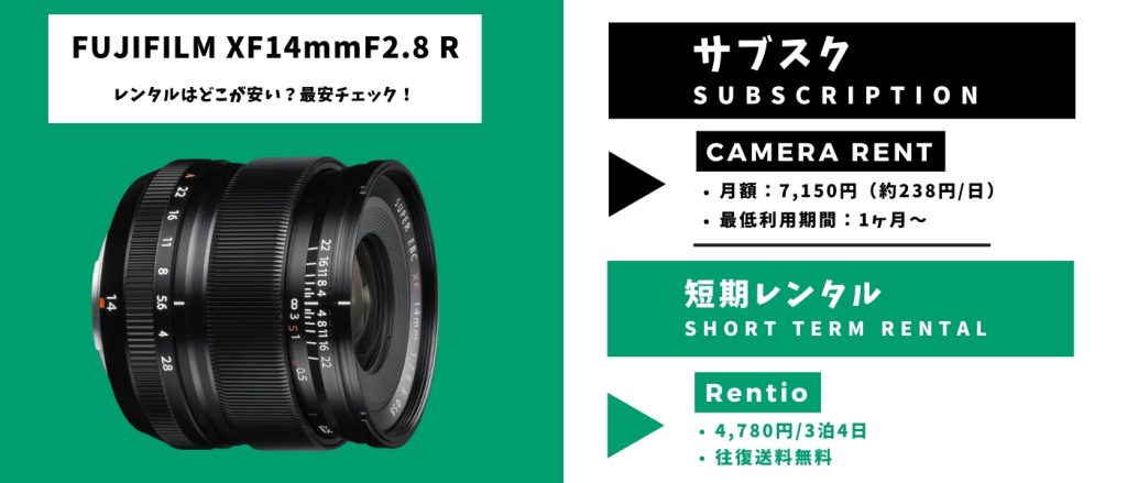 XF14mm F2.8R レンタル最安