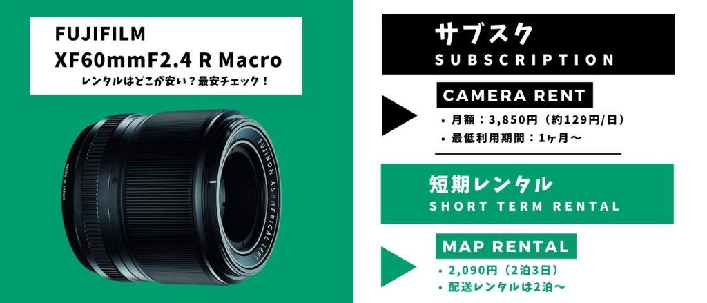 XF60mmF2.4 R Macroレンタル 最安