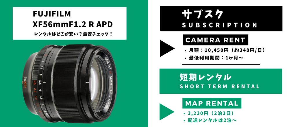 レンタル 最安FUJIFILM XF56mmF1.2 R APD