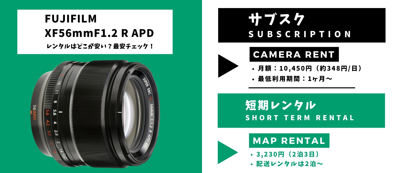 レンタル 最安FUJIFILM XF56mmF1.2 R APD