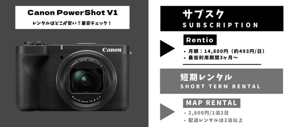 Canon PowerShot V1 レンタル 最安