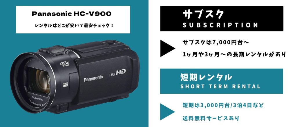 Panasonic HC-V900レンタル 最安
