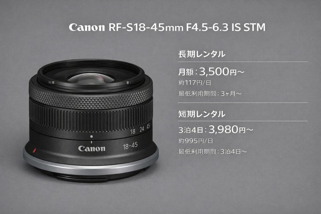 Canon RF-S18-45mm F4.5-6.3 IS STM最安レンタル