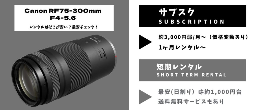 Canon RF75-300mm F4-5.6 レンタル 最安 (1)