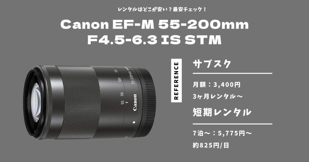 Canon EF-M 55-200mm F4.5-6.3 IS STMレンタル 最安価格