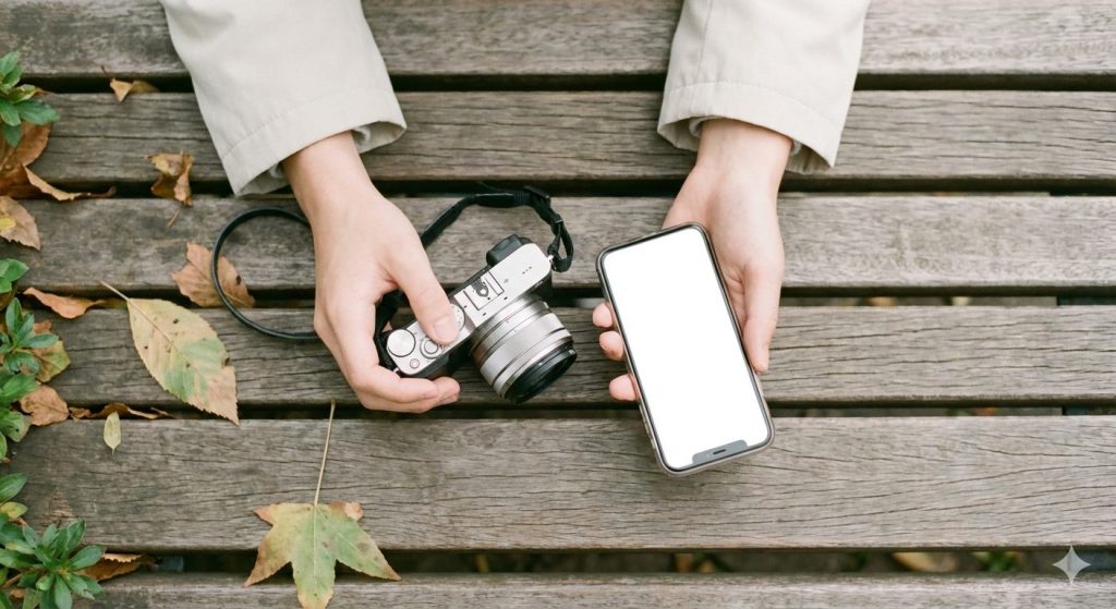 カメラに集中しすぎない。周囲への配慮を忘れずに（怪しい人にならないように）